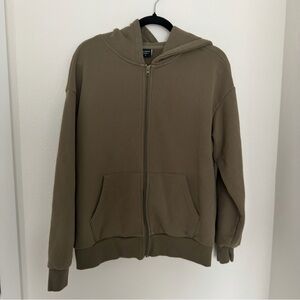 Little Bipsy Olive Green Full Zip Hoodie Sweatshirt Size M Unisex Adults